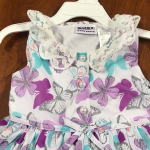 Blueberi Boulevard Butterfly Chiffon Sundress